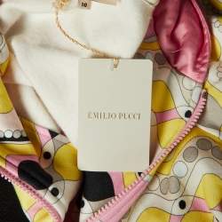 Emilio Pucci Kids Pink Printed Cotton Hooded Jacket Size 10 Yrs