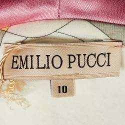 Emilio Pucci Kids Pink Printed Cotton Hooded Jacket Size 10 Yrs