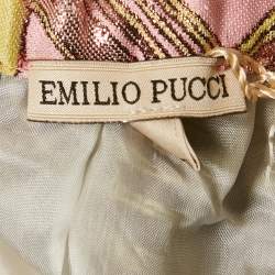 Pre Owned Emilio Pucci Kids Pink Lurex Jacquard Skirt 18 M