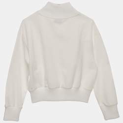 Pre Owned Emilio Pucci Kids White Iris Print Jersey Zip -Up Sweatshirt 12 Yrs