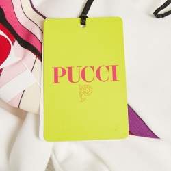 Pre Owned Emilio Pucci Kids White Iris Print Jersey Zip -Up Sweatshirt 12 Yrs