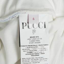 Emilio Pucci Kids White Logo Print Jersey Contrast Trimmed Pants 6 Yrs