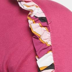 مملوكة مسبقًا Emilio Pucci Pink Cotton Knit Raglan Sleeves Dress 12Yrs