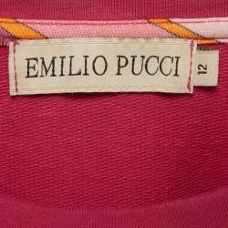 مملوكة مسبقًا Emilio Pucci Pink Cotton Knit Raglan Sleeves Dress 12Yrs