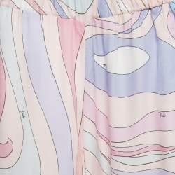 Pre Owned Emilio Pucci Kids Pink  Printed Crepe Trousers 12Yrs