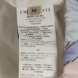 Pre Owned Emilio Pucci Kids Pink  Printed Crepe Trousers 12Yrs