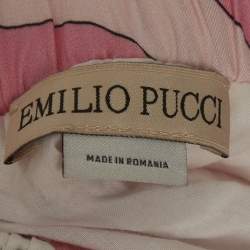 Pre Owned Emilio Pucci Kids Pink  Printed Crepe Trousers 12Yrs