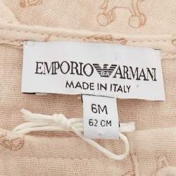 Emporio Armani Kids Pink Printed Cotton Top and Pants Set 6M