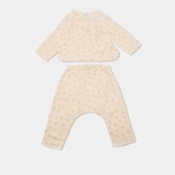 Emporio Armani Kids Pink Printed Cotton Top and Pants Set 6M