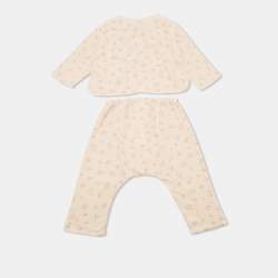 Emporio Armani Kids Pink Printed Cotton Top and Pants Set 6M