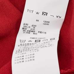 Pre Owned Emporio Armani Kids Red Eagle Logo Print Cotton Pique Polo T-Shirt 6 yrs 