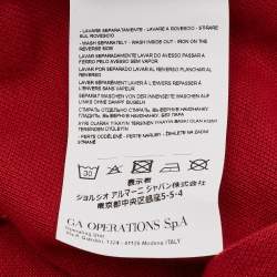 Pre Owned Emporio Armani Kids Red Eagle Logo Print Cotton Pique Polo T-Shirt 6 yrs 