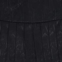 Pre Owned Emporio Armani Black Jersey Pleated Dress 9M