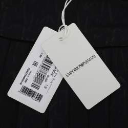 Pre Owned Emporio Armani Black Jersey Pleated Dress 9M