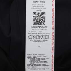 Pre Owned Emporio Armani Black Jersey Pleated Dress 9M