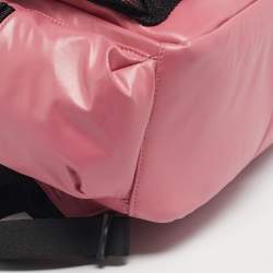 Pre Owned Emporio Armani Pink Polyester Logo Crest Backpack