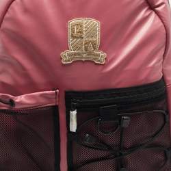 Pre Owned Emporio Armani Pink Polyester Logo Crest Backpack