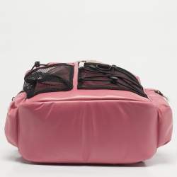 Pre Owned Emporio Armani Pink Polyester Logo Crest Backpack