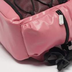 Pre Owned Emporio Armani Pink Polyester Logo Crest Backpack