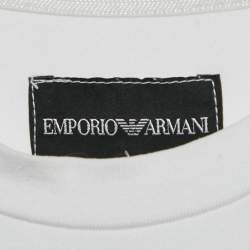 مملوكة مسبقًا Emporio Armani Kids White Logo Embroidered Jersey T-Shirt 14 Yrs 