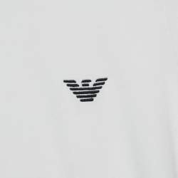 مملوكة مسبقًا Emporio Armani Kids White Logo Embroidered Jersey T-Shirt 14 Yrs 