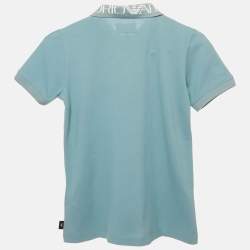 مملوكة مسبقًا Emporio Armani Kids Blue Cotton Pique Polo T-Shirt 10 Yrs