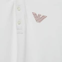 Pre Owned Emporio Armani Kids White Cotton Pique Polo T-Shirt 10 Yrs 