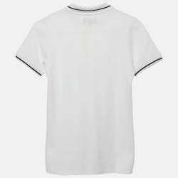 Pre Owned Emporio Armani Kids White Cotton Pique Polo T-Shirt 10 Yrs 