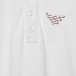 Pre Owned Emporio Armani Kids White Eagle Logo Print Cotton Pique Polo T-Shirt 6 Yrs 