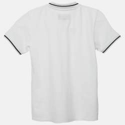 Pre Owned Emporio Armani Kids White Eagle Logo Print Cotton Pique Polo T-Shirt 6 Yrs 