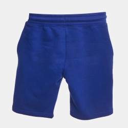 Pre Owned Emporio Armani Kids Blue Logo Band Trim Cotton Jersey Shorts 6 Yrs 