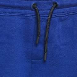 Pre Owned Emporio Armani Kids Blue Logo Band Trim Cotton Jersey Shorts 6 Yrs 
