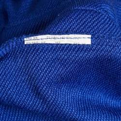 Pre Owned Emporio Armani Kids Blue Logo Band Trim Cotton Jersey Shorts 6 Yrs 