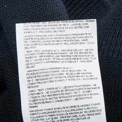 Pre Owned Emporio Armani Kids Navy Blue Logo Intarsia Knit Sweater 10 Yrs
