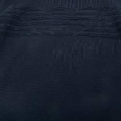 Pre Owned Emporio Armani Kids Navy Blue Logo Intarsia Knit Sweater 10 Yrs