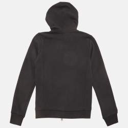 Pre Owned Emporio Armani Kids Black Cotton Knit Hooded Jacket 10 Yrs