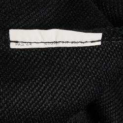 Pre Owned Emporio Armani Kids Black Cotton Knit Hooded Jacket 6 Yrs