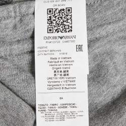 Pre Owned Emporio Armani Kids Grey Cotton Knit Drawstring Shorts 6 Yrs