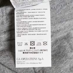 Pre Owned Emporio Armani Kids Grey Cotton Knit Drawstring Shorts 6 Yrs