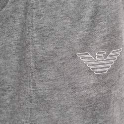 Pre Owned Emporio Armani Kids Grey Cotton Knit Drawstring Shorts 6 Yrs