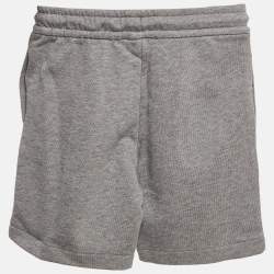 Pre Owned Emporio Armani Kids Grey Cotton Knit Drawstring Shorts 6 Yrs