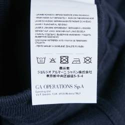 Pre Owned Emporio Armani Kids Navy Blue Logo Side Cotton Knit Sweatpants 7 Yrs