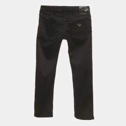 Pre Owned Emporio Armani Kids Black Denim Skinny Jeans 8 Yrs Waist 24"