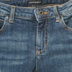 Pre Owned Emporio Armani Kids Blue Faded Denim Skinny Jeans 10 Yrs Waist 25"