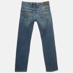 Pre Owned Emporio Armani Kids Blue Faded Denim Skinny Jeans 10 Yrs Waist 25"