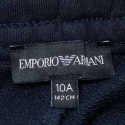 Pre Owned Emporio Armani Kids Navy Blue Cotton Shorts 10 Yrs