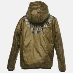 Pre Owned Emporio Armani Kids Midnight Blue Synthetic Reversible Hooded Puffer Jacket 14Yrs