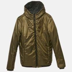 Pre Owned Emporio Armani Kids Midnight Blue Synthetic Reversible Hooded Puffer Jacket 14Yrs