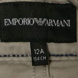 Pre Owned Emporio Armani Grey Cotton Chino Shorts 12 Yrs