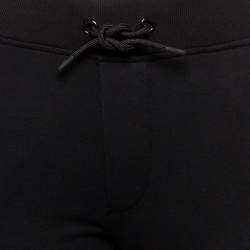 Pre Owned Emporio Armani Kids Black Logo Band Trim Cotton Jogger Pants 12 Yrs
